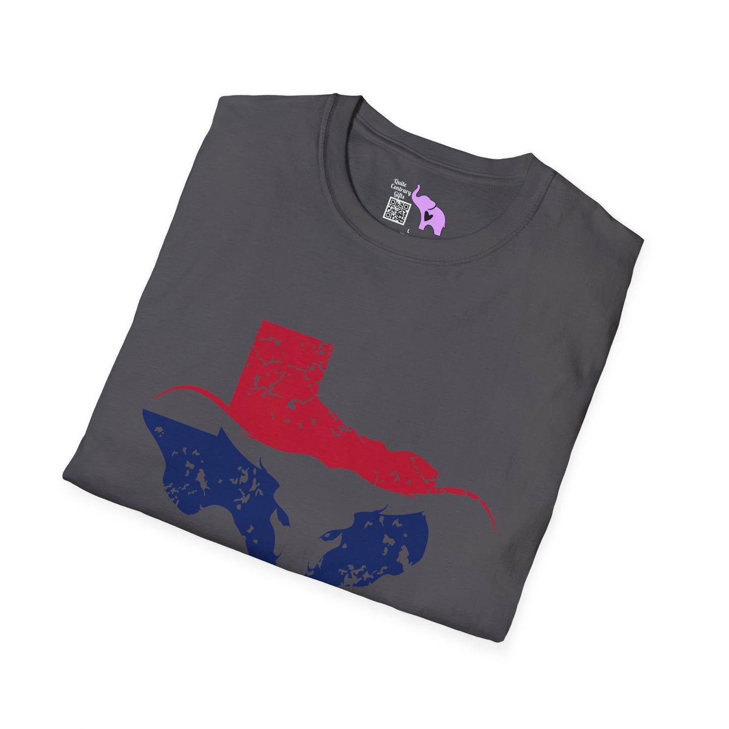Red & Blue Texas Longhorn Adult Tshirt