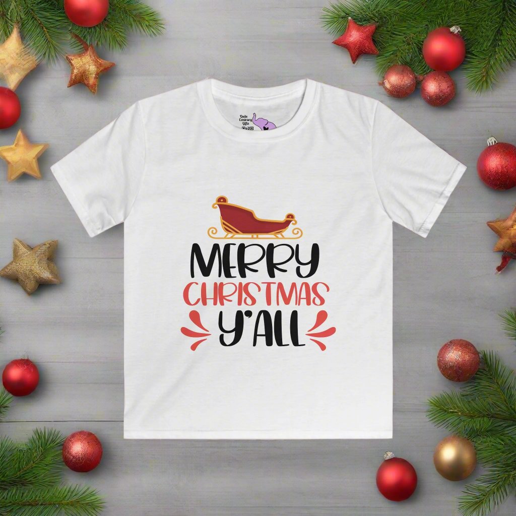 Merry Christmas Y'all Youth Softstyle Tee