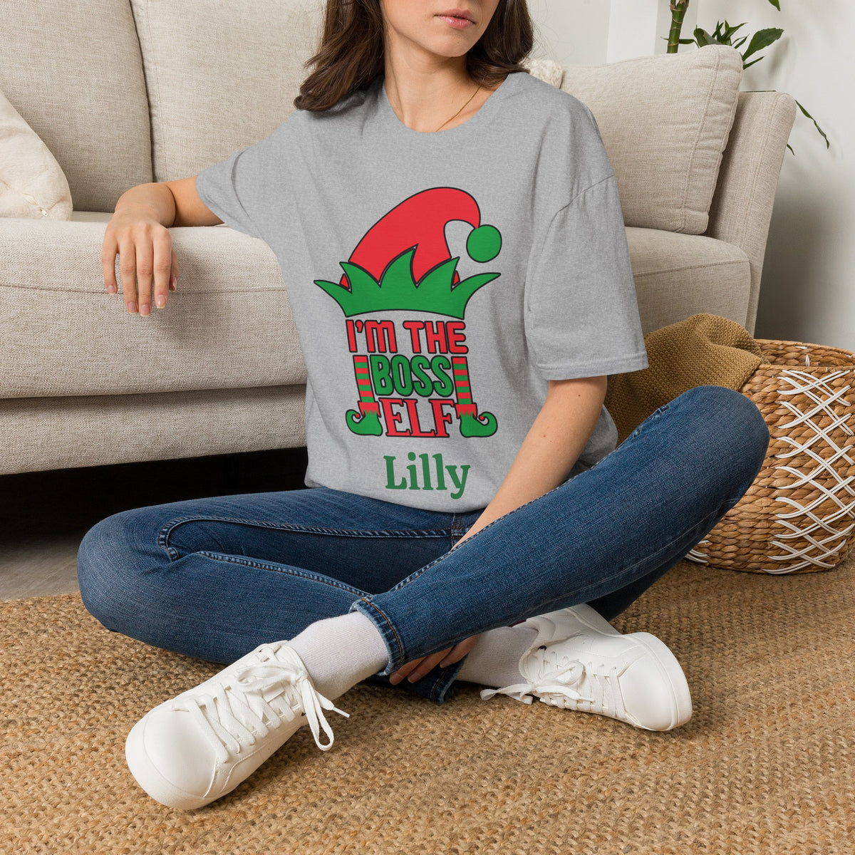 I'm The Boss Elf Personalized Adult T-shirt