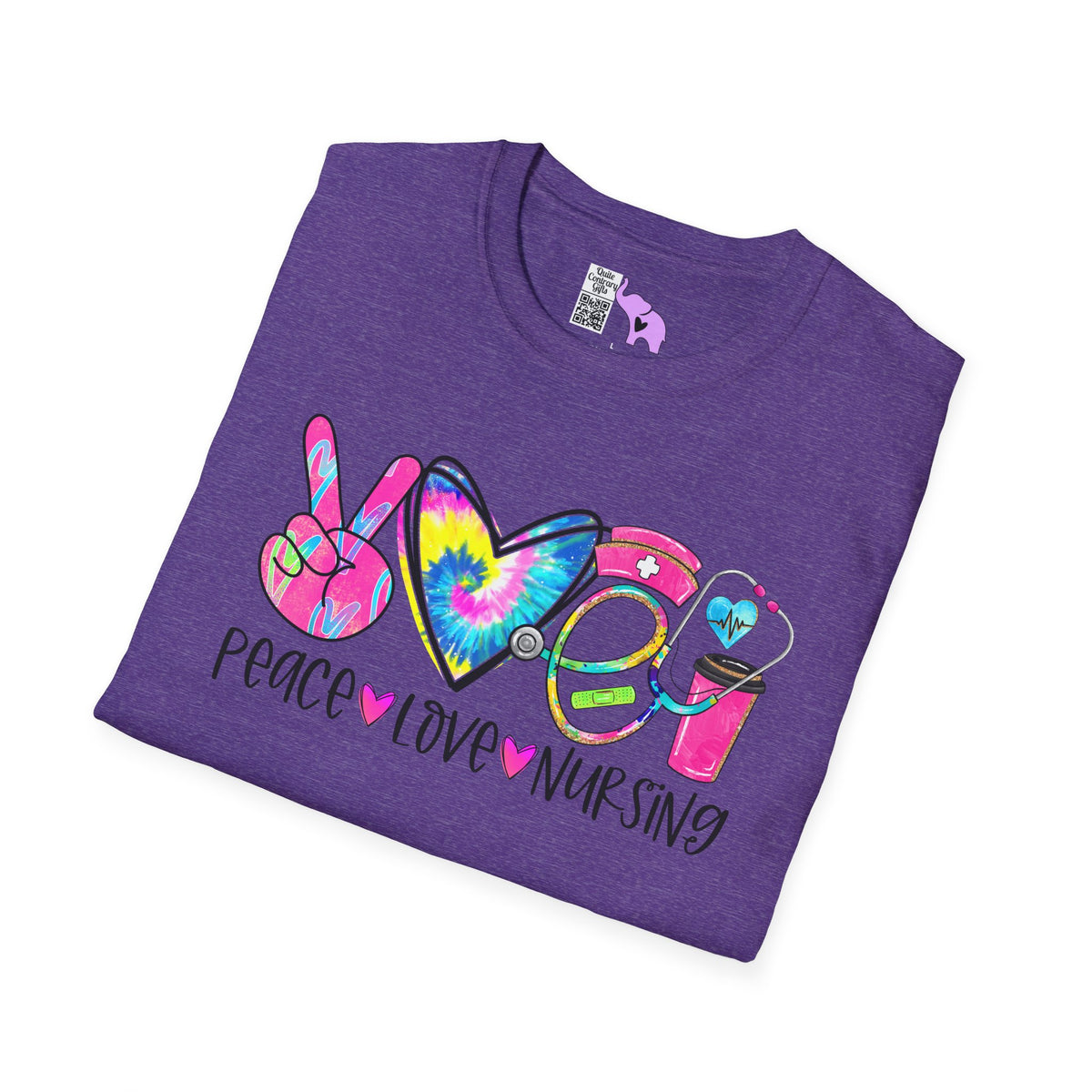 Peace Love Nursing Adult T-shirt
