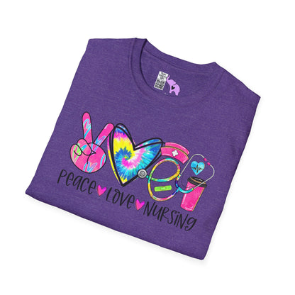 Peace Love Nursing Adult T-shirt