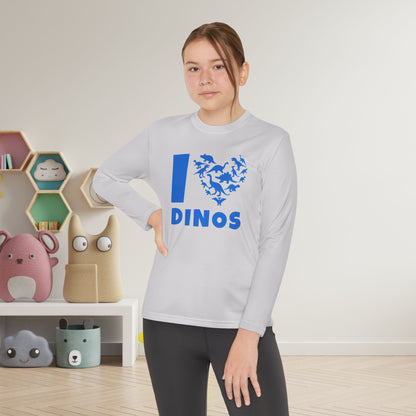 I Love Dinos (Dino Heart) Youth Long Sleeve Tee