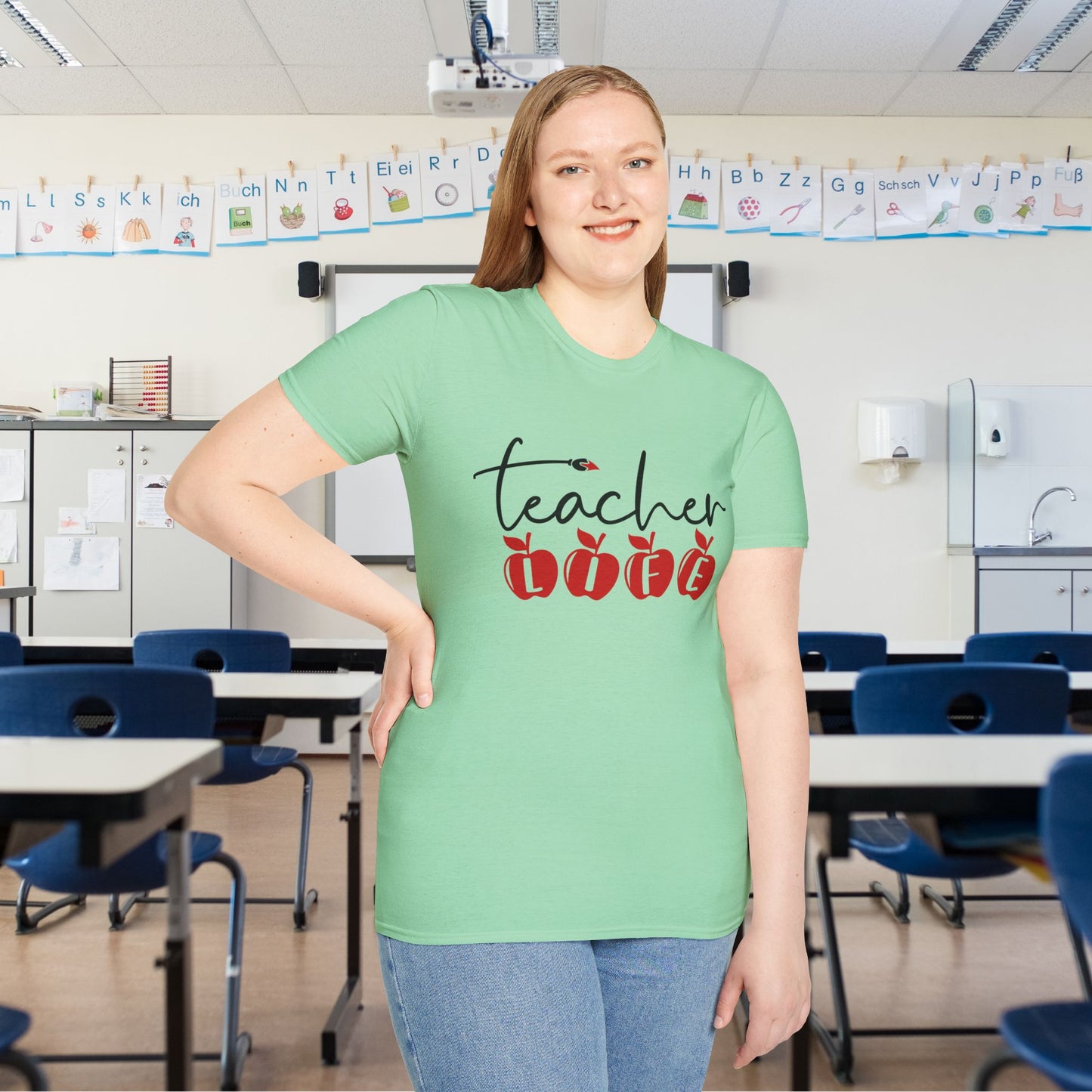 Teacher Life (Apples) Adult T-shirt