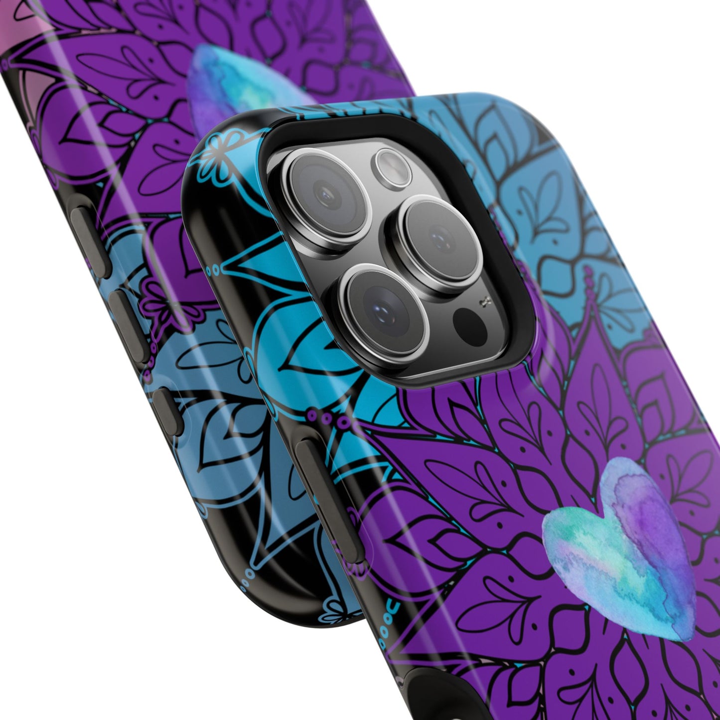 Colorful Mandala w/Heart MagSafe® Compatible Tough Case for iPhone