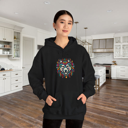 Colorful Wolf 2 Heavy Blend™ Hooded Sweatshirt