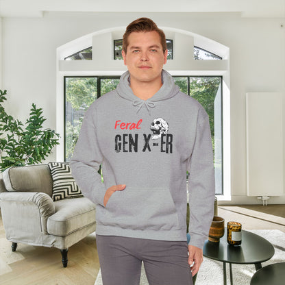 Feral Gen-Xer Skull Heavy Blend™ Hooded Sweatshirt