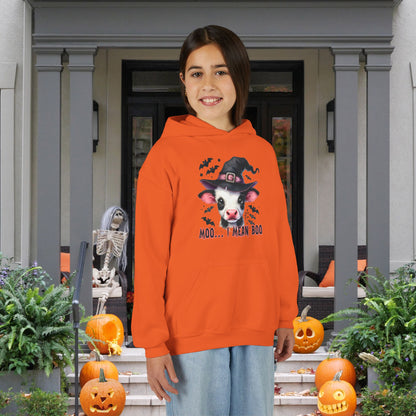 Moo I Mean Boo Calf Youth Heavy Blend Hooded Sweatshirt