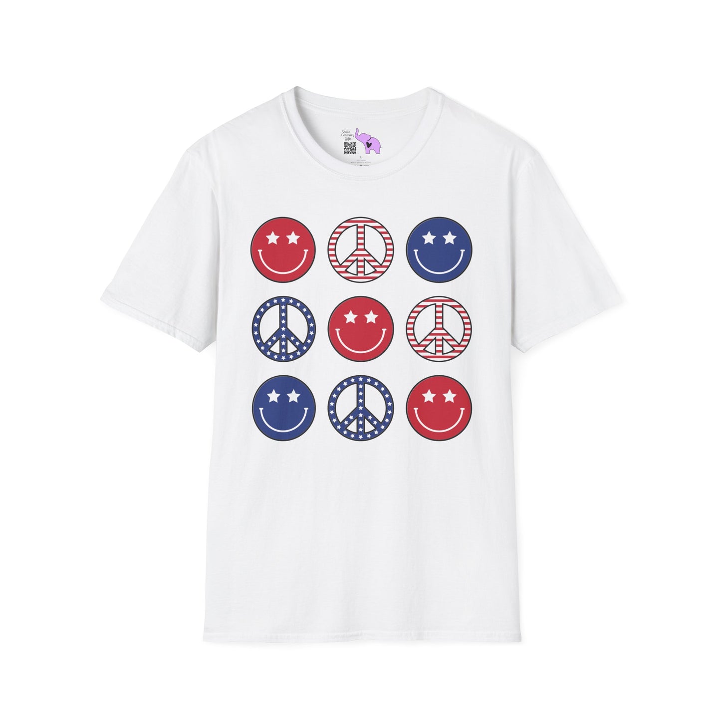 America Checkered Peace Signs Adult T-shirt