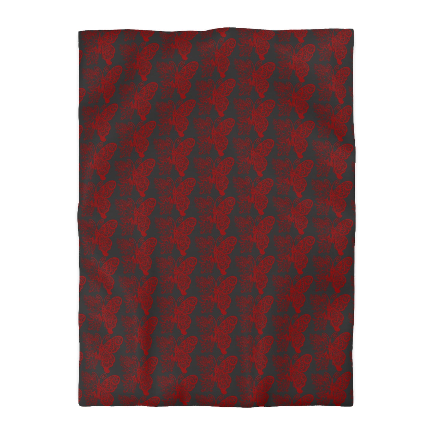 Crimson Flutter Microfiber Duvet Cover