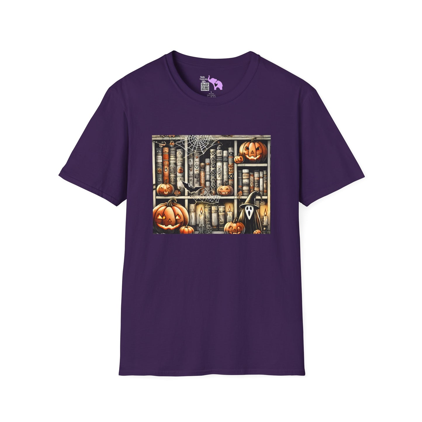 Spooky Book Shelf Adult T-shirt