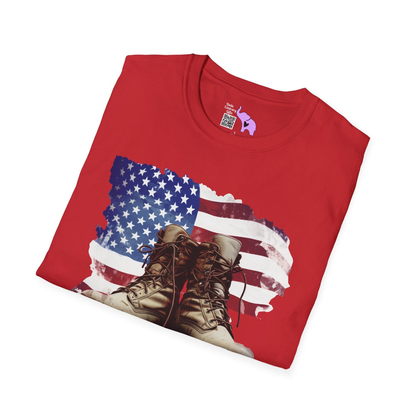 American Flag & Boots Adult T-shirt
