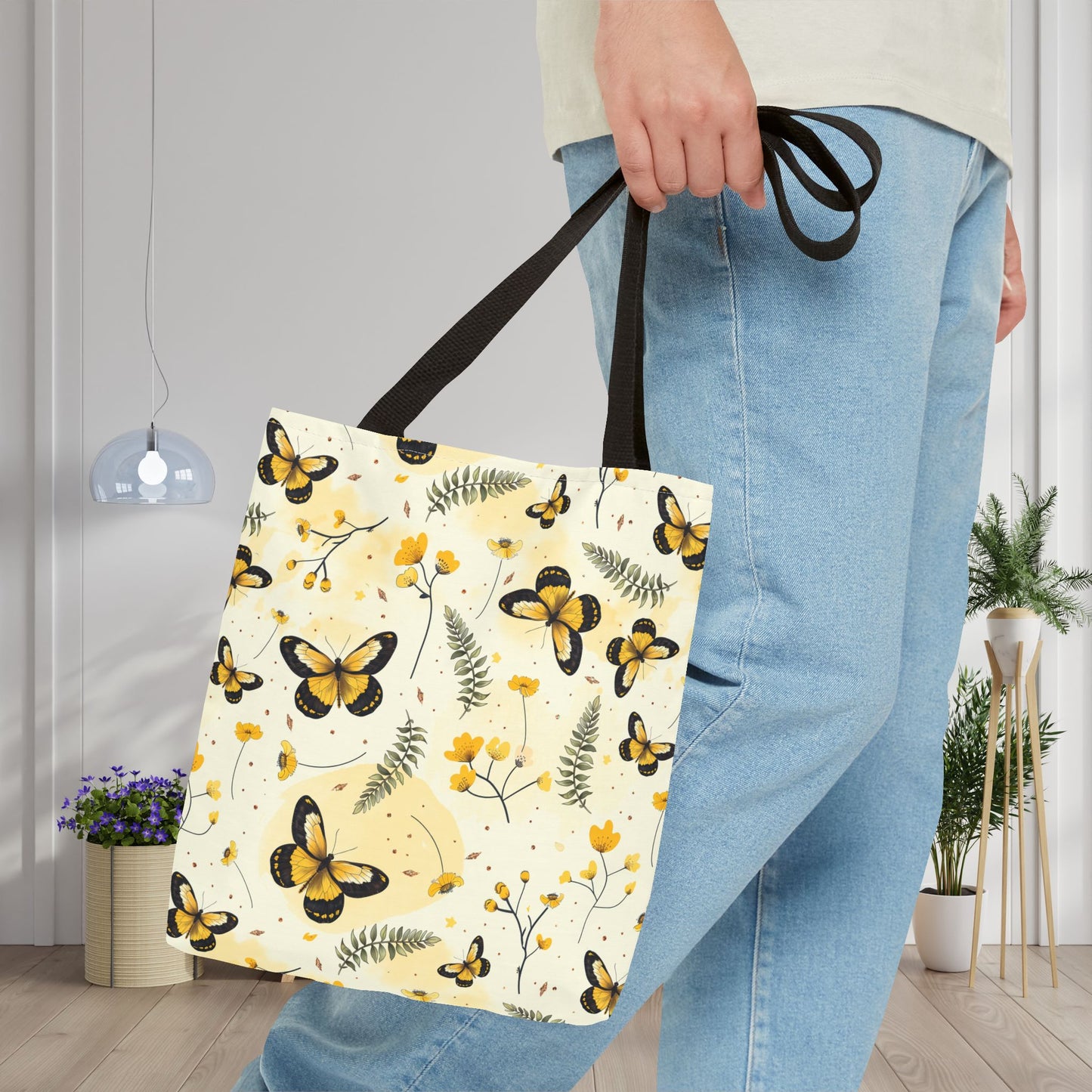 Sunlit Butterfly Bloom Canvas Tote Bag