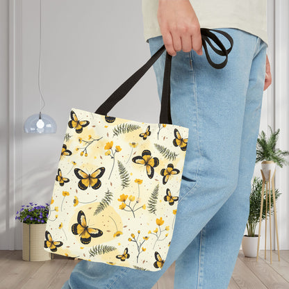 Sunlit Butterfly Bloom Canvas Tote Bag