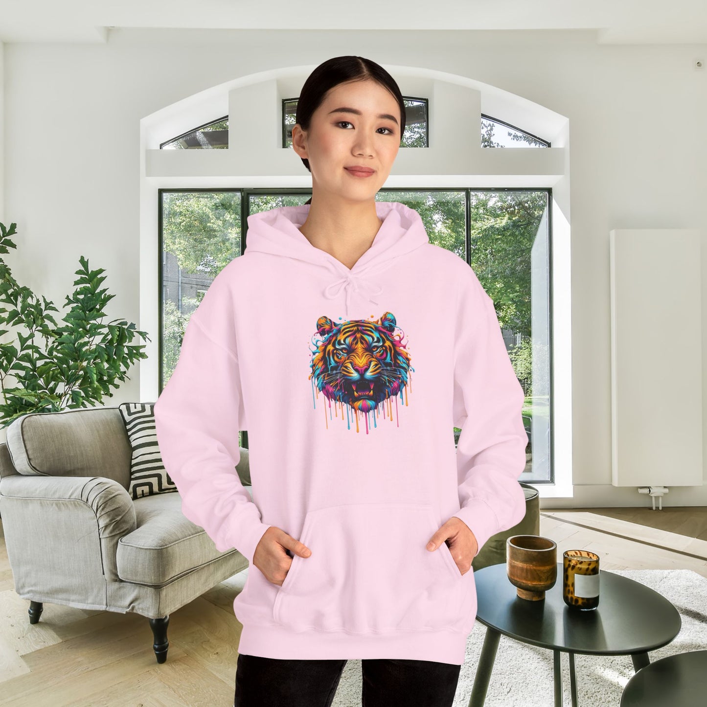 Colorful Tiger Heavy Blend™ Hooded Sweatshirt