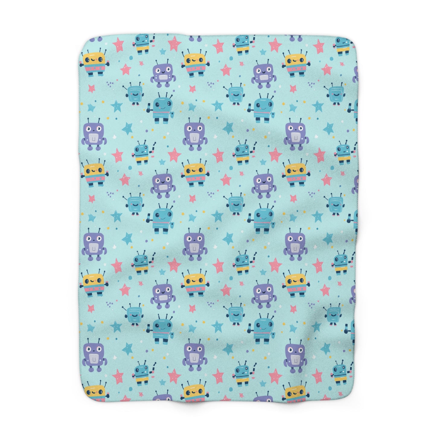 Robo Galaxy Giggles Sherpa Fleece Blanket