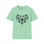 Paw Print Heart Adult T-shirt
