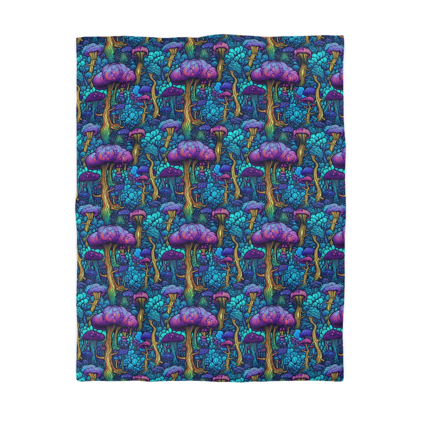 Trippy Purple Mushrooms Duvet Bedding Set