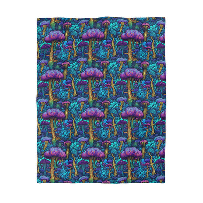 Trippy Purple Mushrooms Duvet Bedding Set