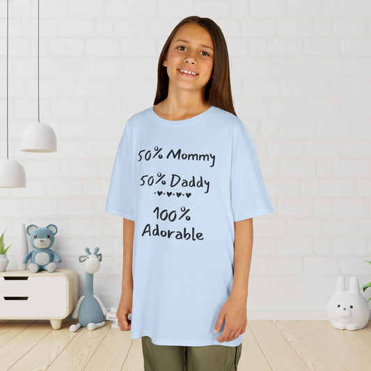 50% Mommy 50% Daddy 100% Adorable Kids Heavy Cotton™ Tee