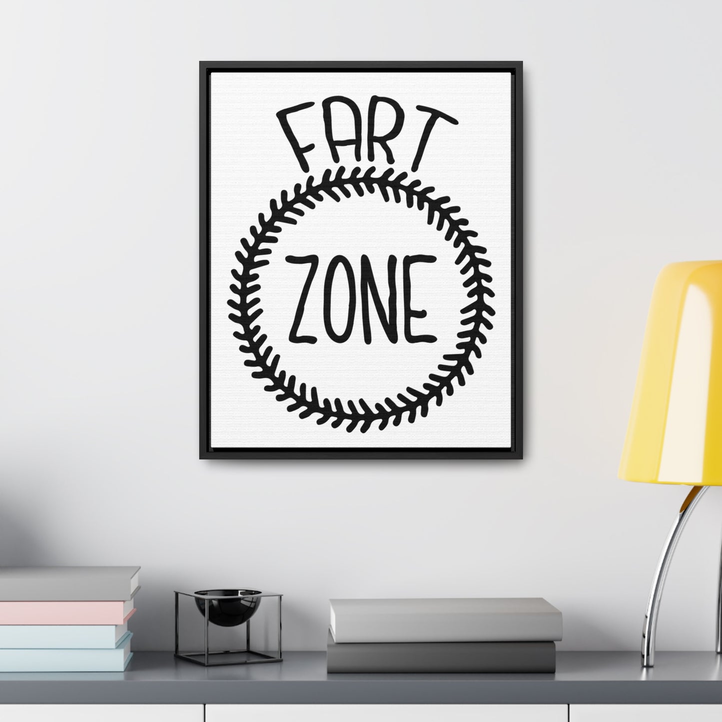 Fart Zone  2 Canvas Wraps, Vertical Frame