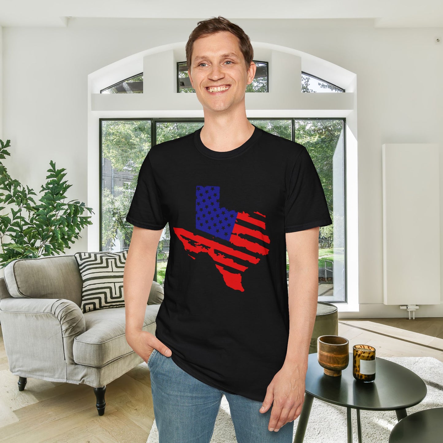 Texas American Flag Adult T-shirt