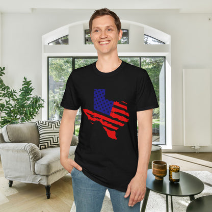 Texas American Flag Adult T-shirt