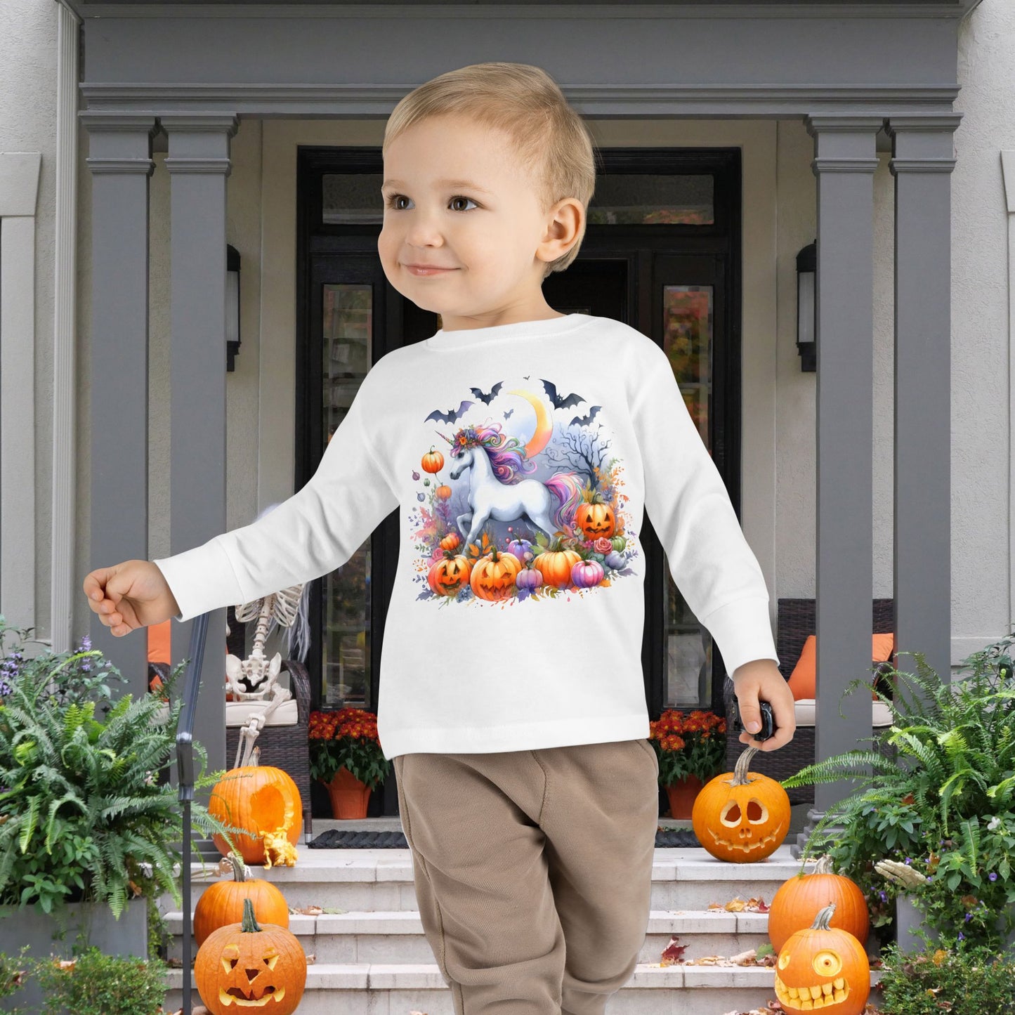 Halloween Unicorn Toddler Long Sleeve Tee