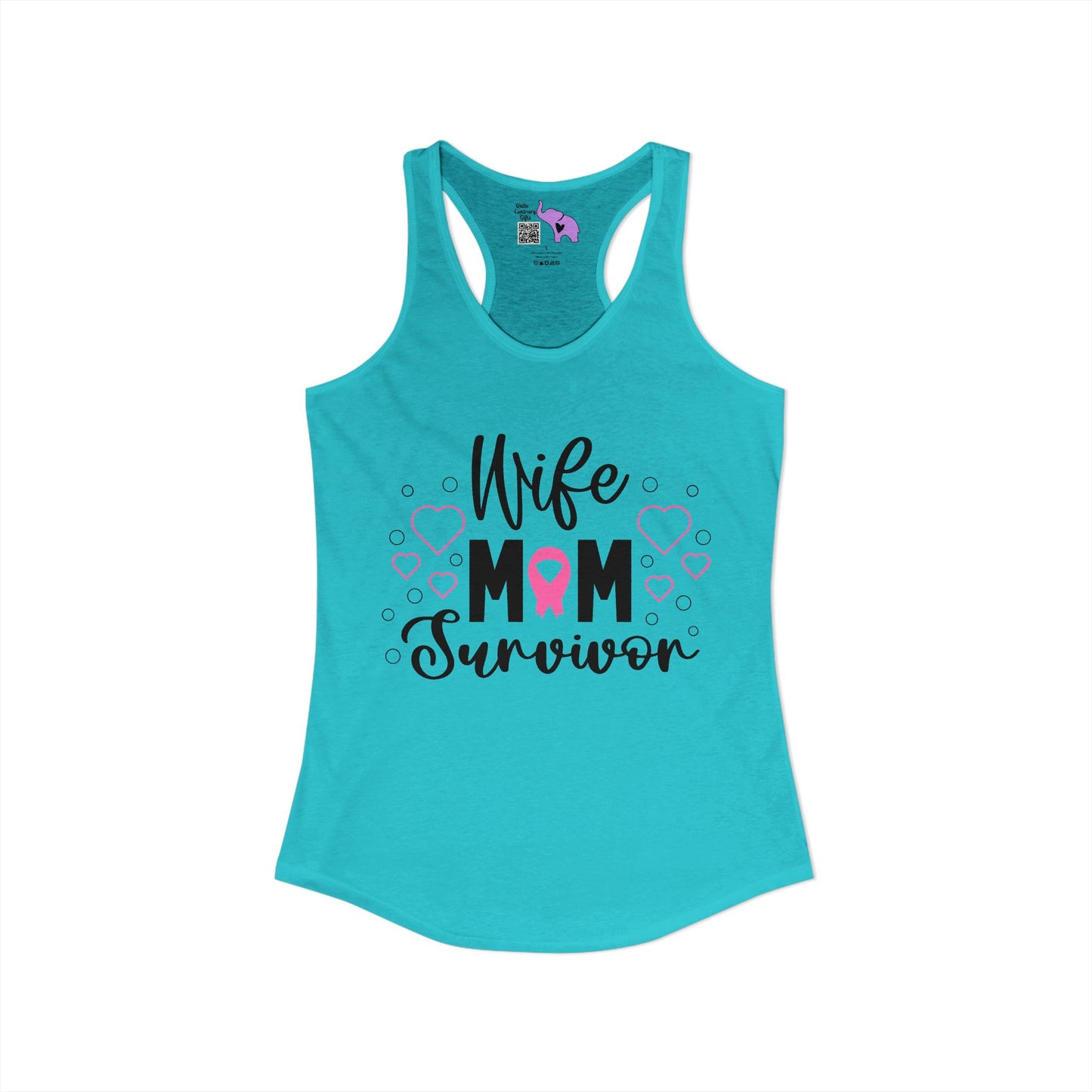Wife Mom Survivor (Breast Cancer) Women's Ideal Racerback Tank
