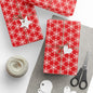 Snowfall on Red Wrapping Paper
