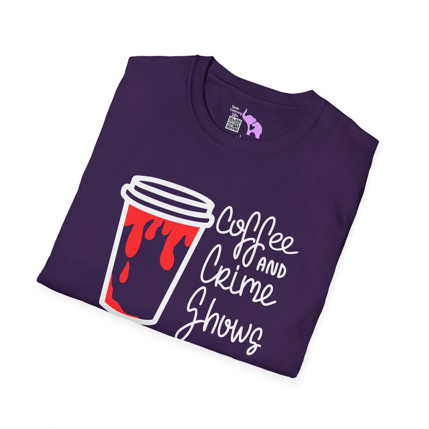 Coffee and Crime Shows Adult T-shirt