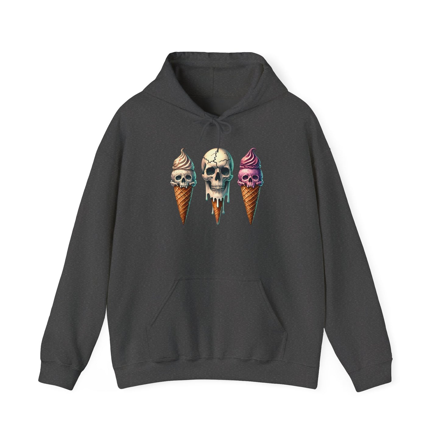 Ice Cream Cone Skull Heavy Blend™ Hooded Sweatshirt