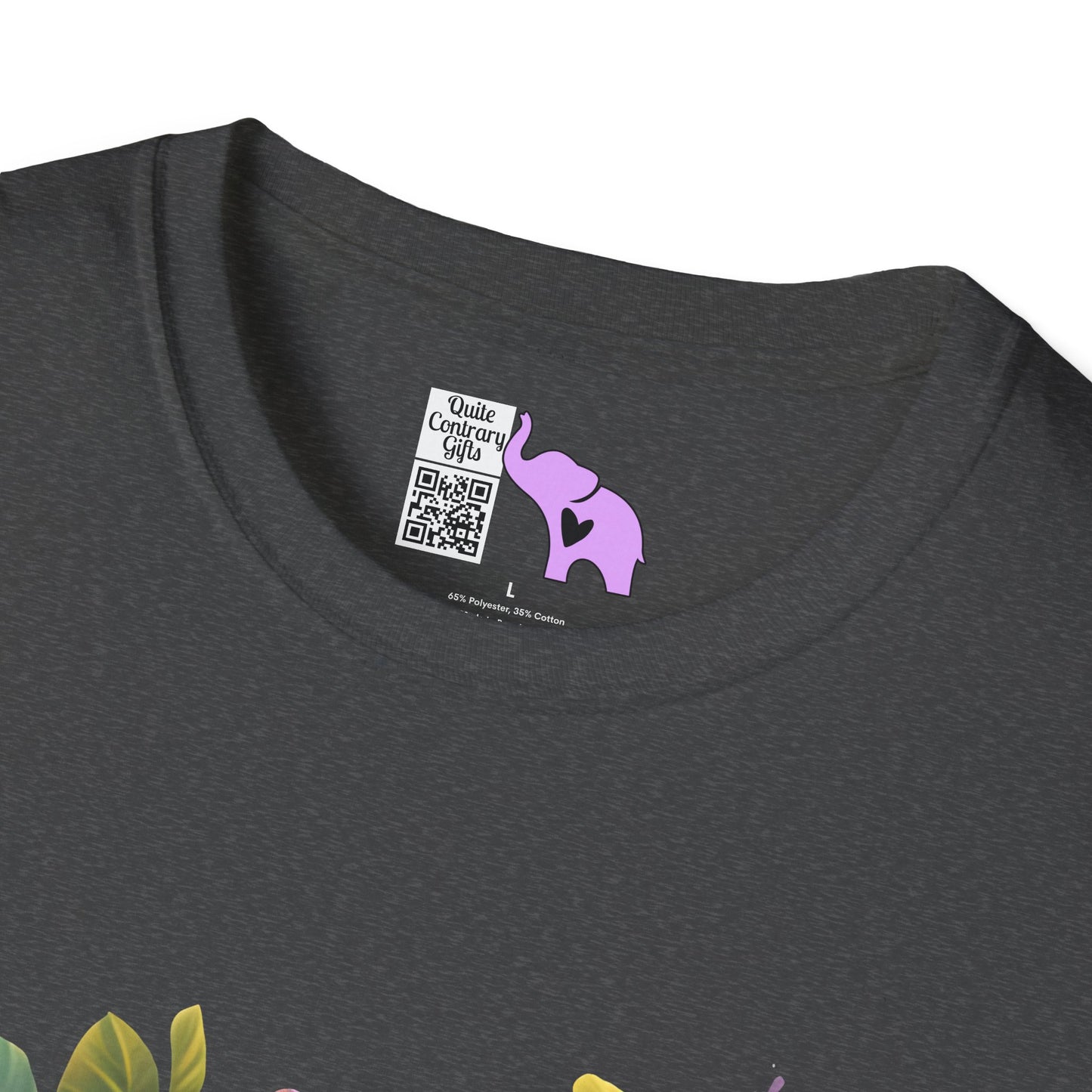 Colorful Flowers/Heart Kitten Adult T-shirt