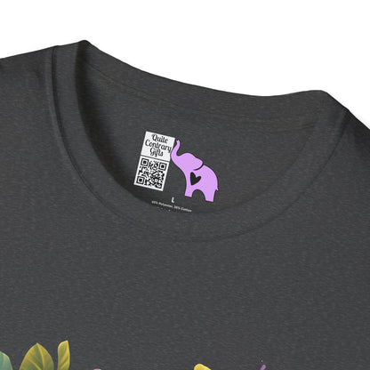 Colorful Flowers/Heart Kitten Adult T-shirt