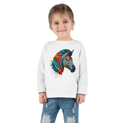 Colorful Zebra Toddler Long Sleeve Tee