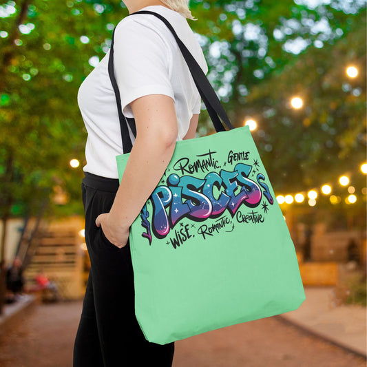 Pisces Street Art Canvas Tote Bag