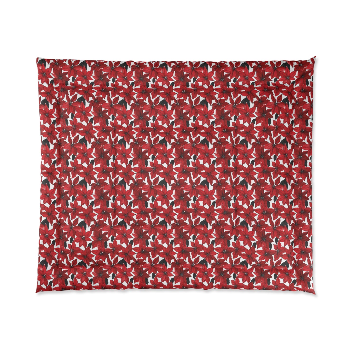 Inked Poinsettias Sketch Comforter