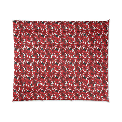 Inked Poinsettias Sketch Comforter