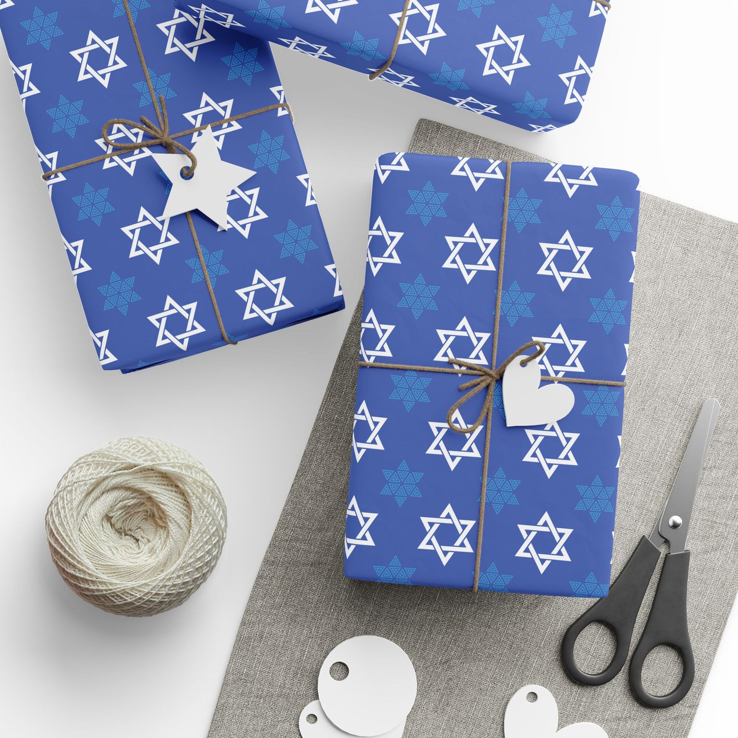 Star of David 4 Hanukkah Wrapping Paper
