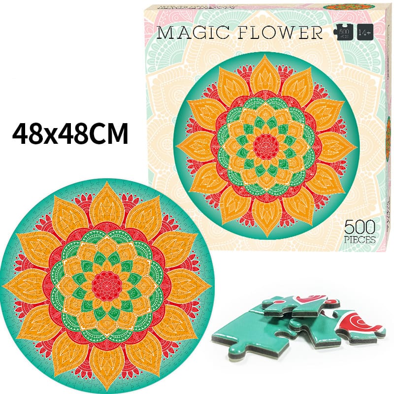 Artistic Round Puzzle Collection – Colorful 500 Piece Designs