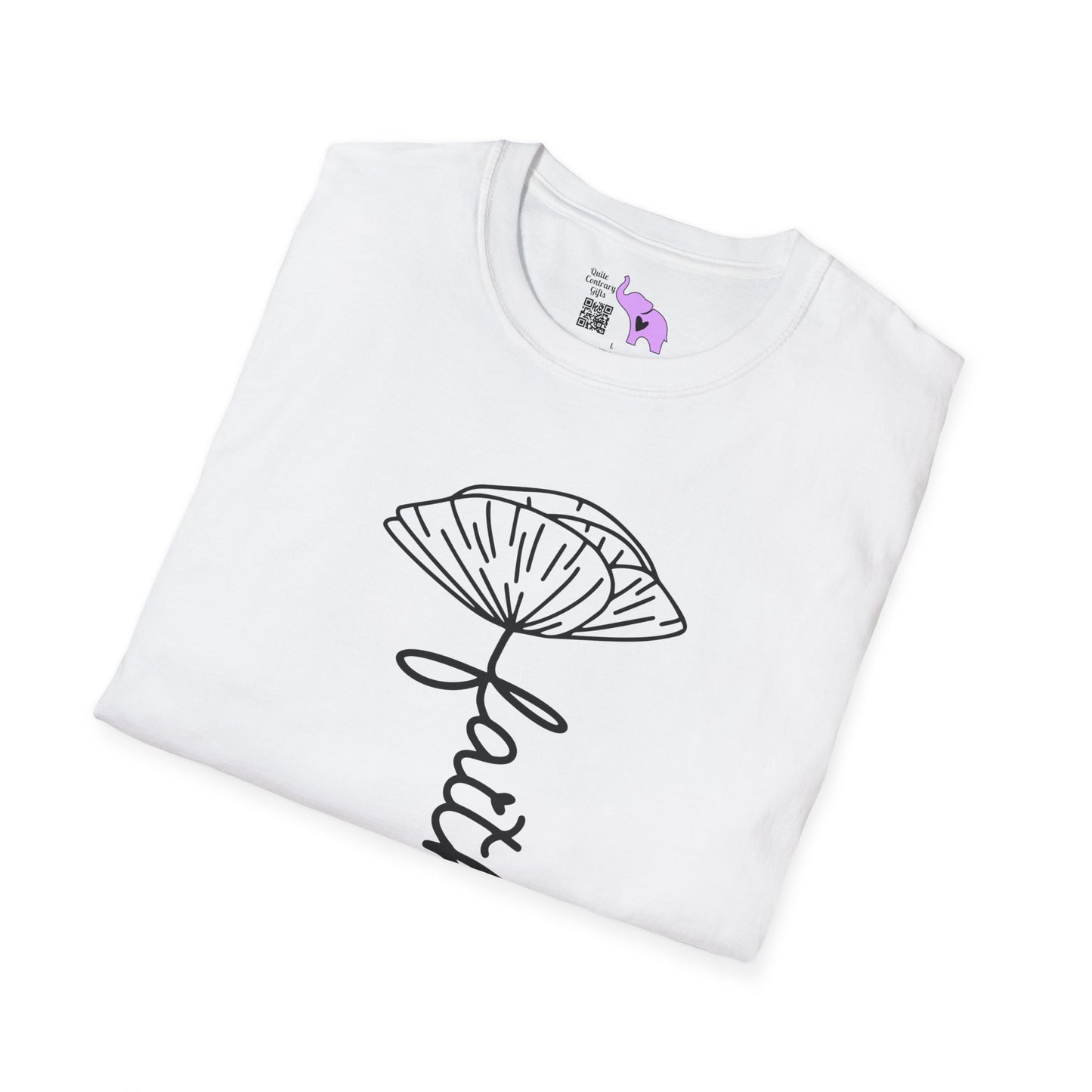 Faith (Vertical, Floral) Adult T-shirt