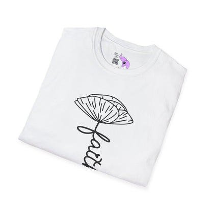 Faith (Vertical, Floral) Adult T-shirt
