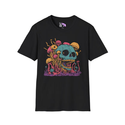 Creepy Mushroom Skull Adult T-shirt