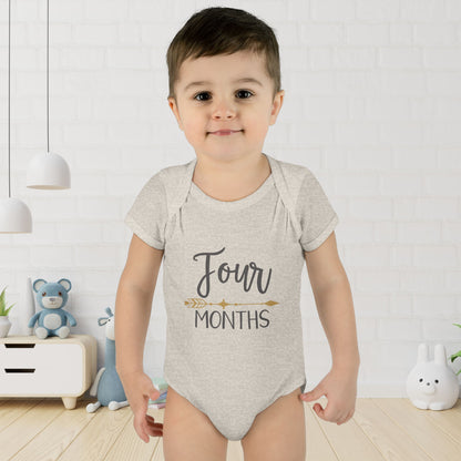 Golden Arrow Milestone Baby Bodysuit-Four Months