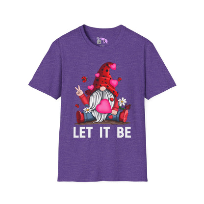 Let It Be Valentine Gnome Peace Sign Adult T-shirt