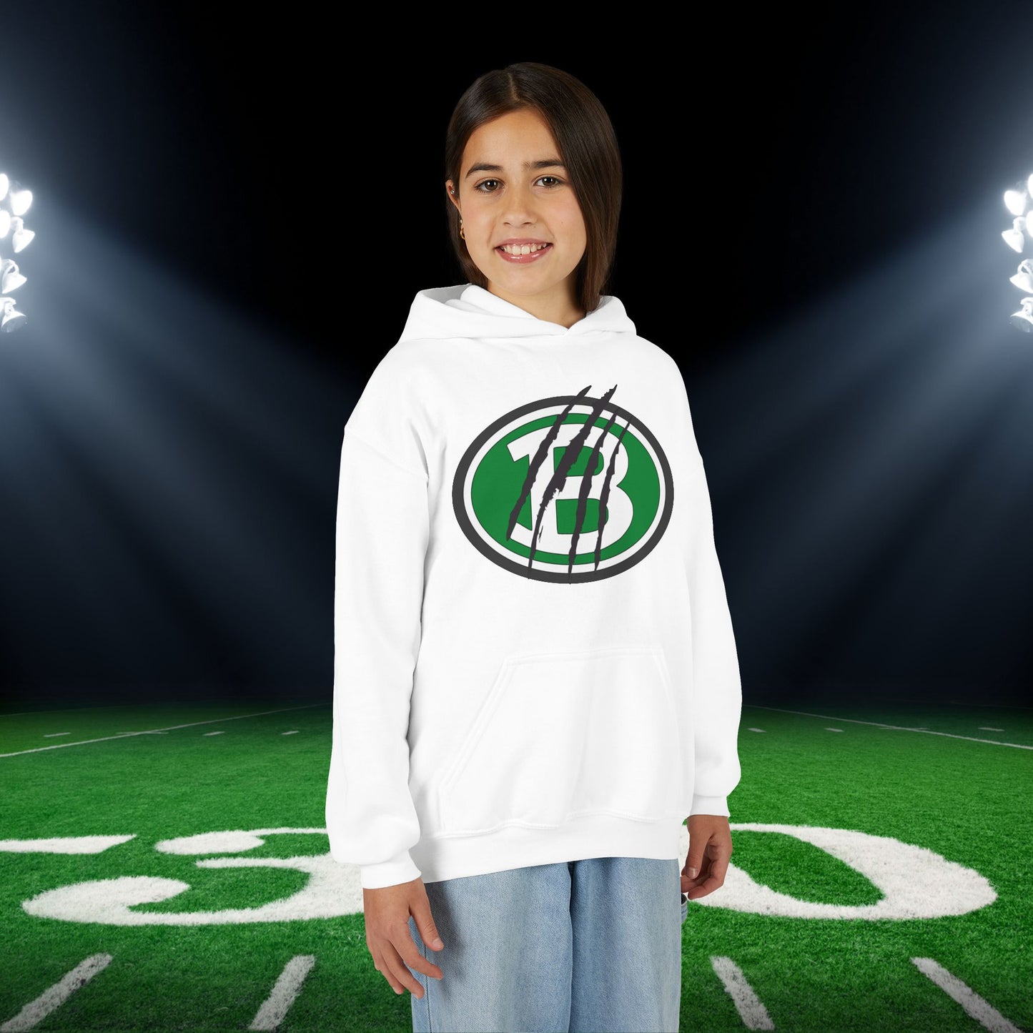 Brenham ISD Logo w/Claw Marks Youth Heavy Blend Hoodie