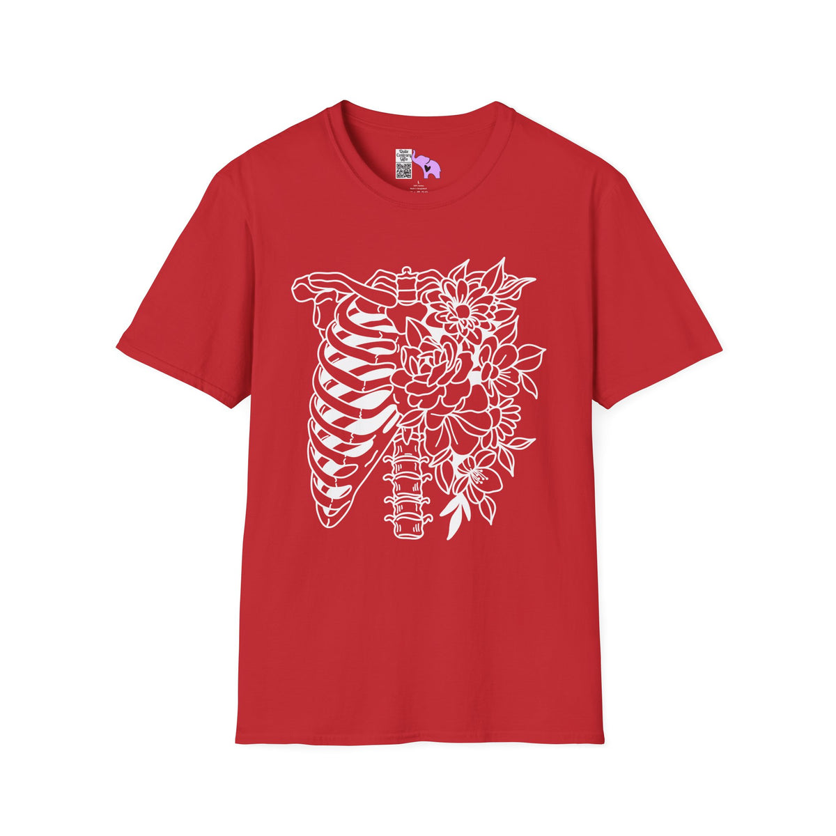 Floral Ribcage Adult T-shirt