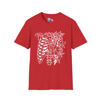 Floral Ribcage Adult T-shirt