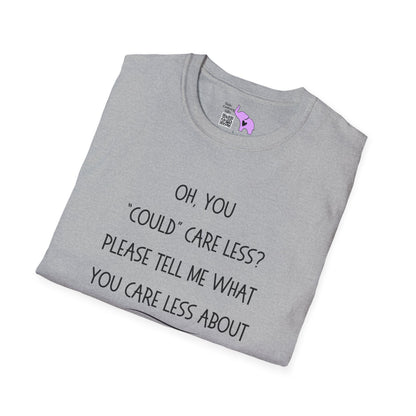 Couldn't Care Less Grammar Adult T-shirt