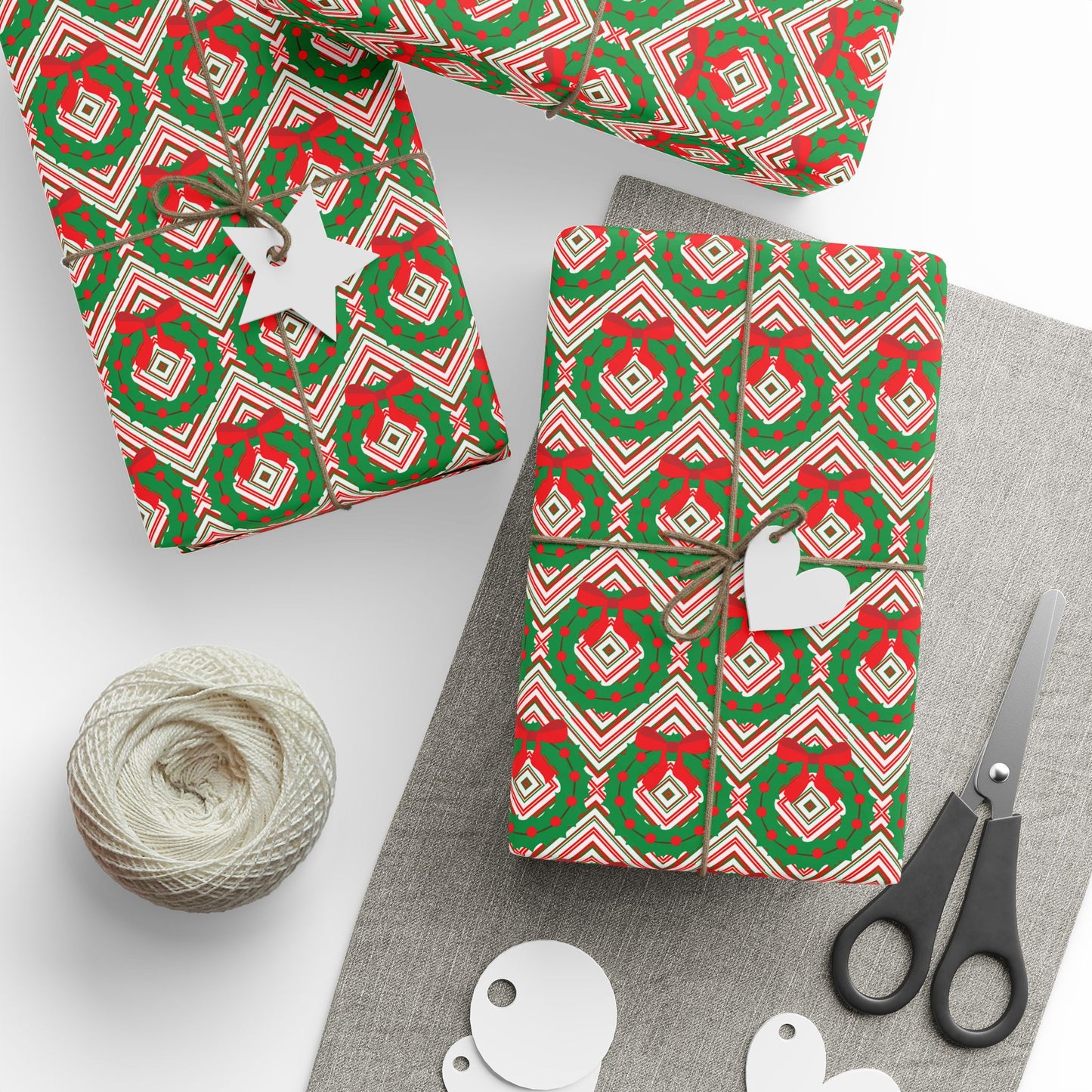 Christmas Wreaths Wrapping Paper