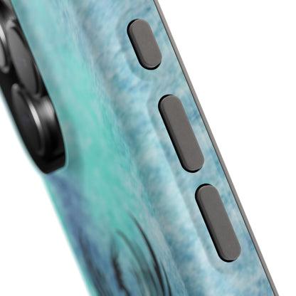 Phoenix Silhouette Over Teal Nebula MagSafe® Compatible Tough Case for iPhone